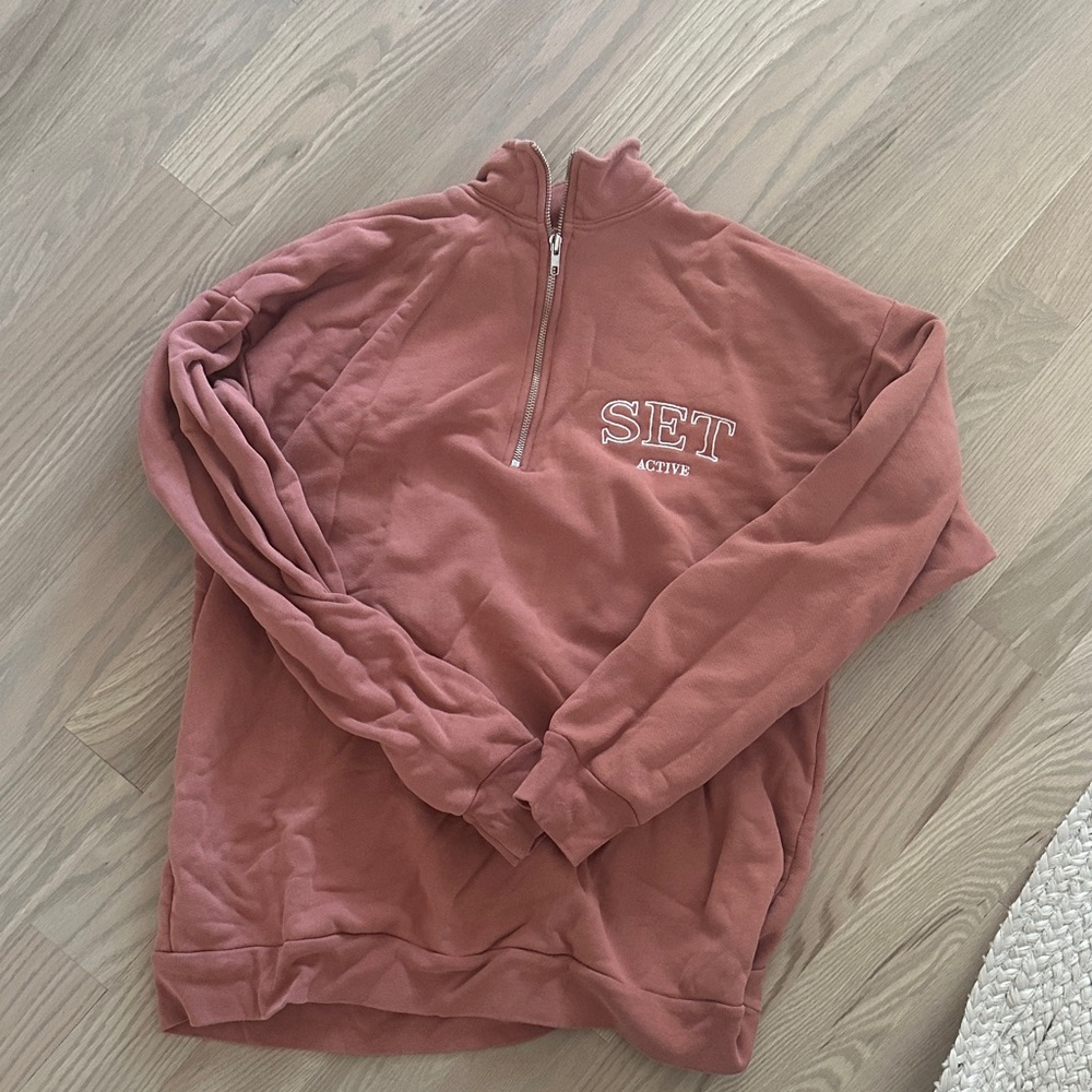 SET Active Half-Zip Pullover in Warm Terracotta - Aimee Song